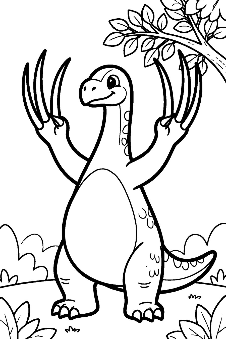 Dibujo de terizinosaurio para colorear gratis