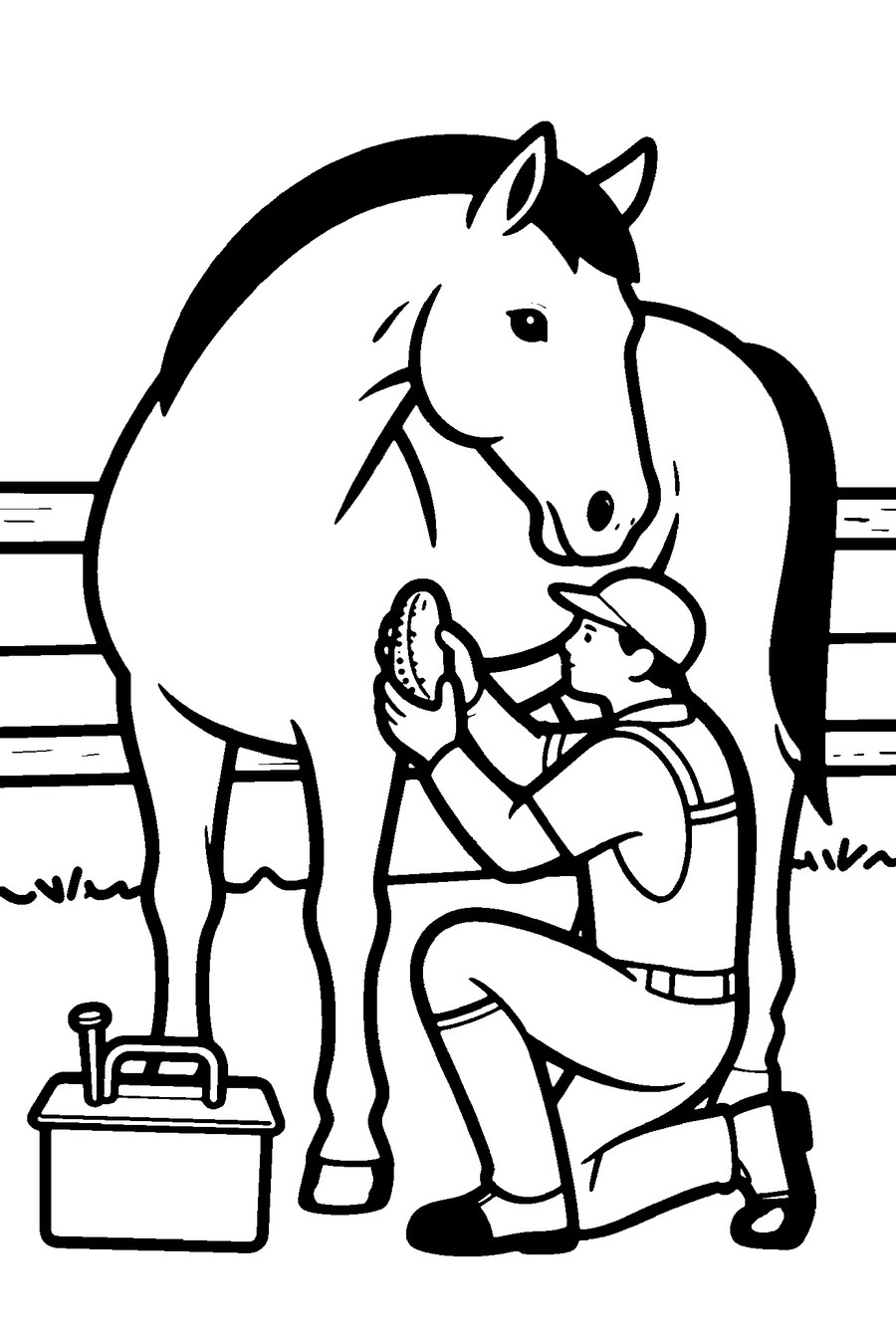 Free Horse Hoof Coloring Page for Kids
