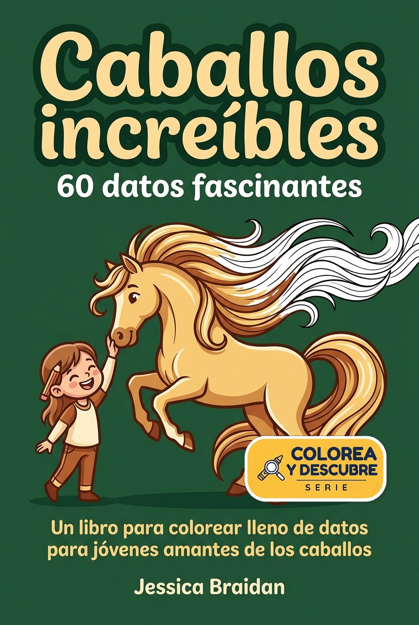 Caballos increíbles: 60 datos fascinantes — Serie Colorea y Descubre de Jessica Braidan