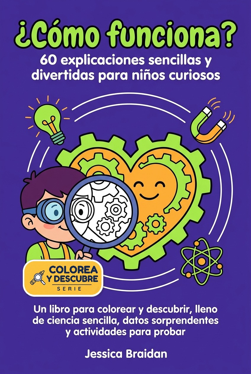 ¿Cómo funciona? 60 explicaciones sencillas y divertidas para niños curiosos — Serie Colorea y Descubre de Jessica Braidan