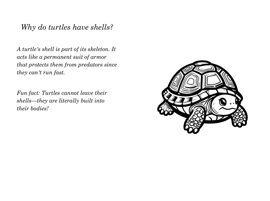 Look inside sample spread from 100,000 Whys with matching coloring illustration