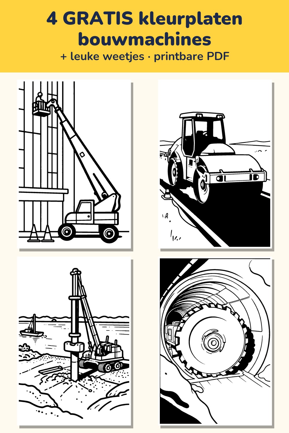 Gratis kleurplaten bouwmachines